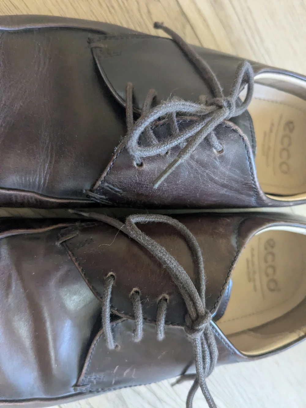 ECCO Men’s Classic Brown Leather Lace-Up Dress Shoes, 44